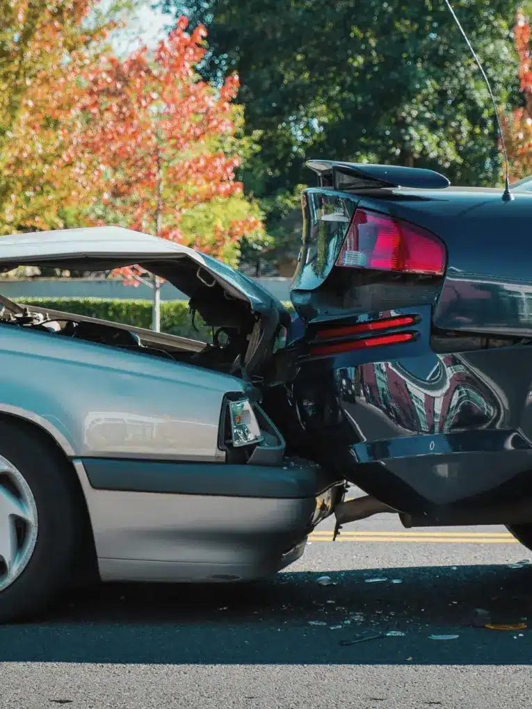 rear end collision damaged rear bumper